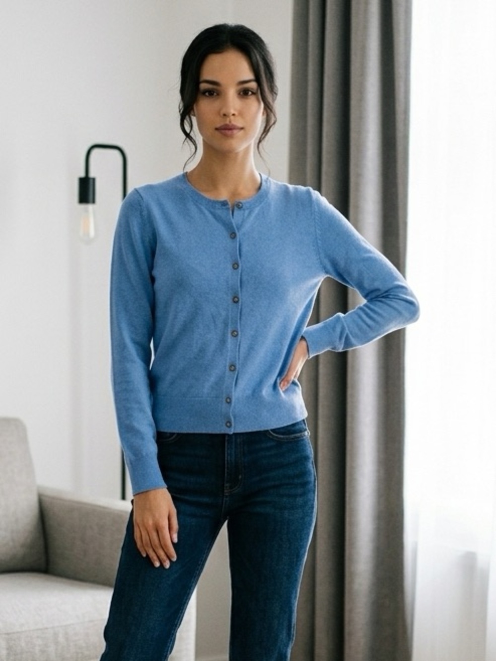 NWOT GAP Classic Crewneck
Cardigan Sweater Blue Sz M